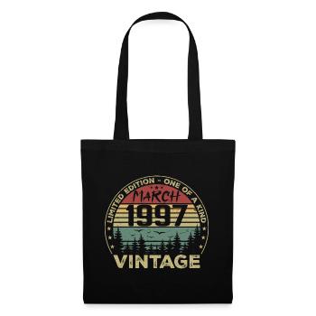 März 1997 - Bestes Geburtstagsgeschenk März 1997 - Stoffbeutel - Schwarz - Vorne
