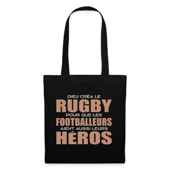 Rugby, rugby sport, rugby humour, rugby - Sac en tissu - noir - Devant