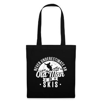 Old Man Skis Skiing Ski Holiday Fun Skis - Tote Bag - black - Front
