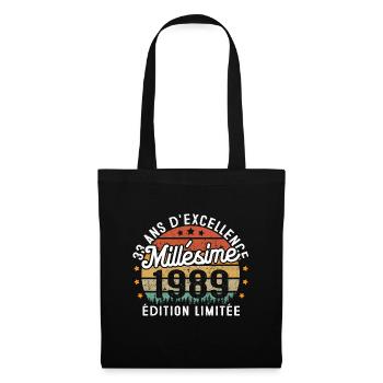 Cadeau d'anniversaire 33 Ans Millésime 1989 - Sac en tissu - noir - Devant