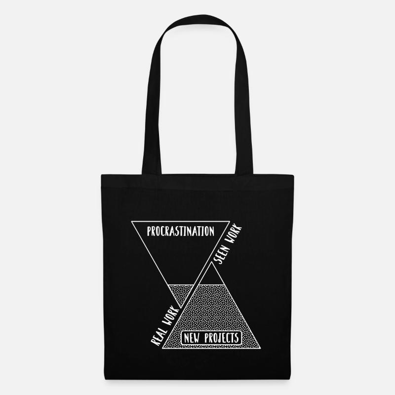 Travail de procrastination - Sac en tissu - noir