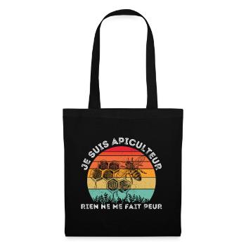 Je suis apiculteur cadeau apiculture abeille rétro - Sac en tissu - noir - Devant