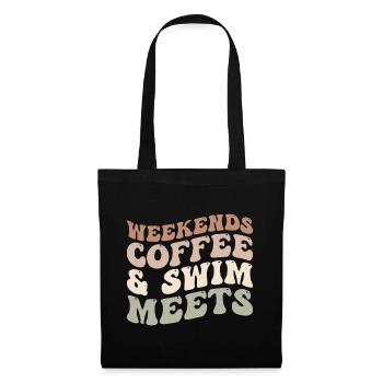 Weekends Coffee And Swim Meets - Coffee Lover - Sac en tissu - noir - Devant
