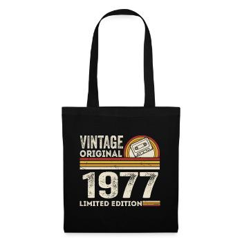 Vintage 1977 Cassette Tape 1977 - 48th Anniversary 1977 - Tote Bag - black - Front