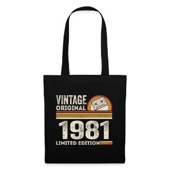 Vintage 1981 Cassette 1981 - 44th Anniversary 1981 - Tote Bag - black - Front