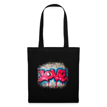 Amour graffiti - Sac en tissu - noir - Devant