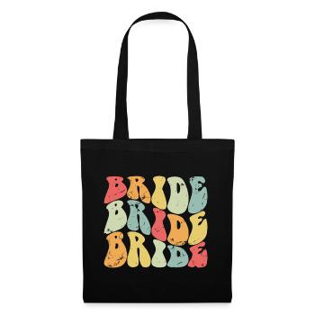 Rétro mariée assortie couple fiançailles mariage - Sac en tissu - noir - Devant