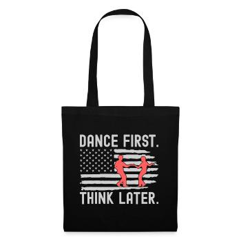 Danse D’abord Penser Plus tard Salon Couple Danse Danse - Sac en tissu - noir - Devant