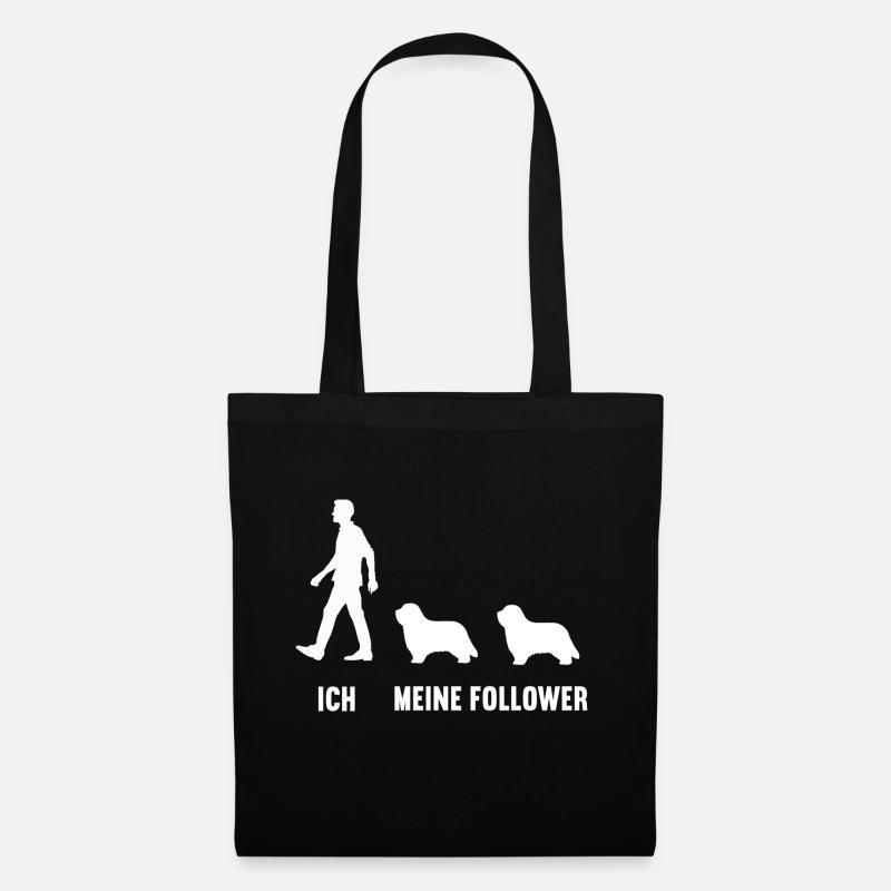Ich meine Follower Bearded Collie Bearded Collies - Stoffbeutel - Schwarz