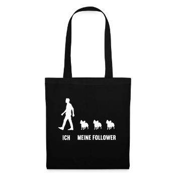 Ich Meine Follower Papillon Papillonbesitzer Hund - Stoffbeutel - Schwarz - Vorne