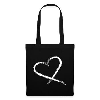 Heart Design Vector White - Tote Bag - black - Front