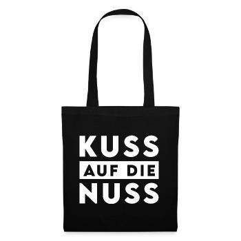 KUSS AUF DIE NUSS - Stoffbeutel - Schwarz - Vorne