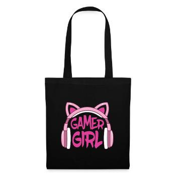 Gamer Girl Écouteurs - Sac en tissu - noir - Devant