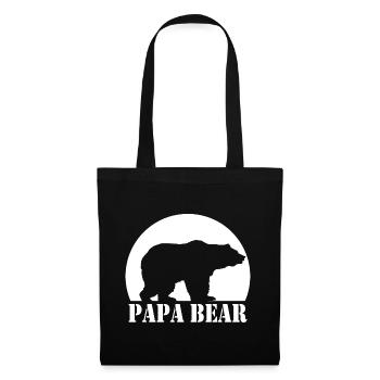 papa bear père sort famille fête des pères cadeau - Sac en tissu - noir - Devant
