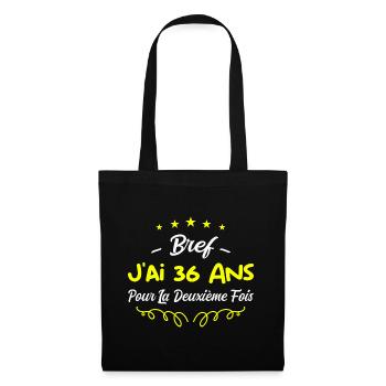 Bref J'AI 36 ANS - Sac en tissu - noir - Devant
