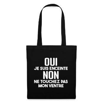 Je Suis Enceinte Annonce Grossesse Future Maman - Sac en tissu - noir - Devant