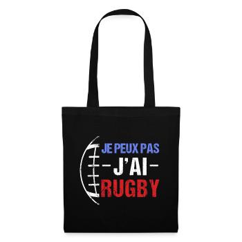 Je peux pas j' ai rugby humour rugbyman cadeau - Sac en tissu - noir - Devant
