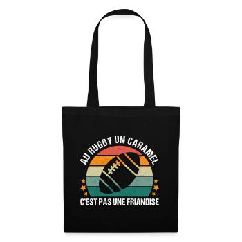 Au rugby un caramel c' est pas une friandise - Sac en tissu - noir - Devant