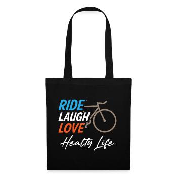 Ride Laugh Love Healty Life - Stoffbeutel - Schwarz - Vorne