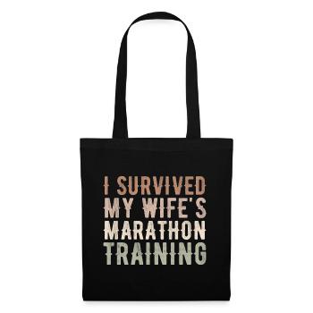 Ehefrauen Trainingsplan Lustiges Triathlon Geschenk - Stoffbeutel - Schwarz - Vorne
