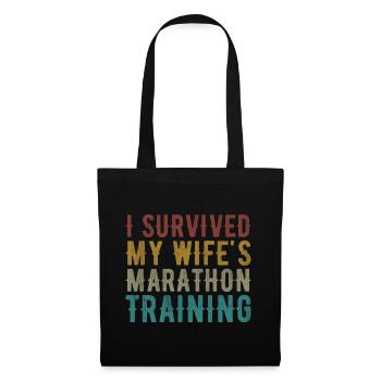 Ehefrauen Trainingsplan Lustiges Triathlon Geschenk - Stoffbeutel - Schwarz - Vorne