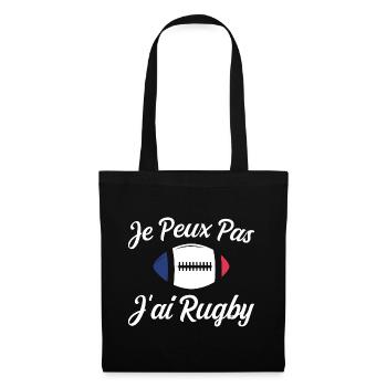 Je Peux Pas J'ai Rugby Humour Cadeau - Sac en tissu - noir - Devant