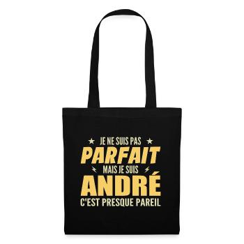 André Parfait Cadeau prenom andré - Sac en tissu - noir - Devant