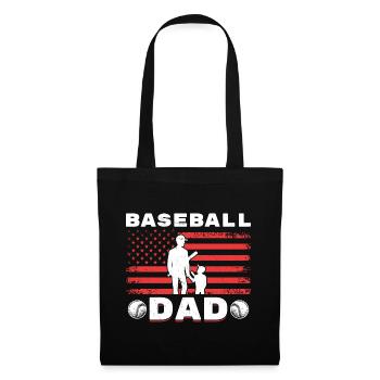 Amerikanischer Baseball Vater Sohn - Stoffbeutel - Schwarz - Vorne
