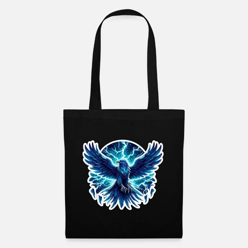 Raven Odin Viking Valhalla Thunder Lightning Norse - Tote Bag - black