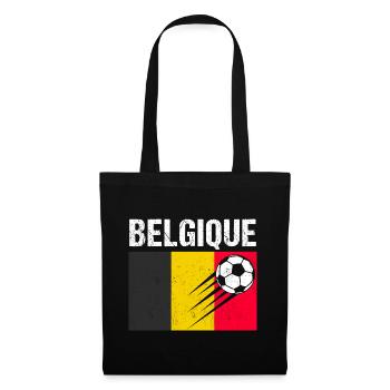 Belgium flag belgian football gift - Tote Bag - black - Front