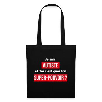 je suis autiste - Sac en tissu - noir - Devant