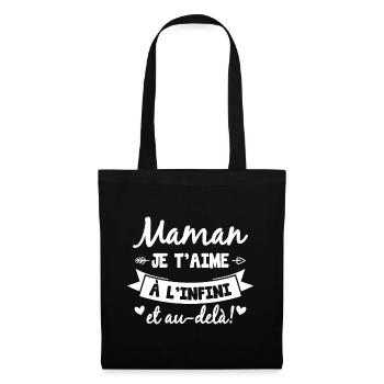 Maman je t'aime à l infini et au-delà - Sac en tissu - noir - Devant