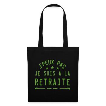 Je peux pas je suis à la retraite - Sac en tissu - noir - Devant