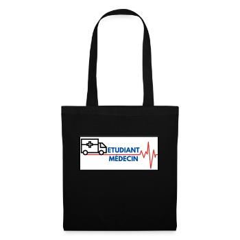 etudiant médecin - Sac en tissu - noir - Devant