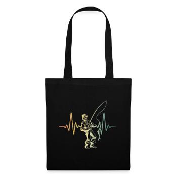 Heartbeat Anglers | Passion for fishing - Tote Bag - black - Front
