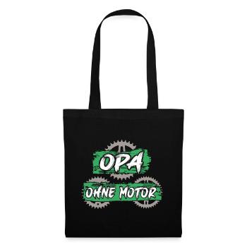 Opa fährt Fahrrad ohne Motor und Akku fitter Opa - Stoffbeutel - Schwarz - Vorne