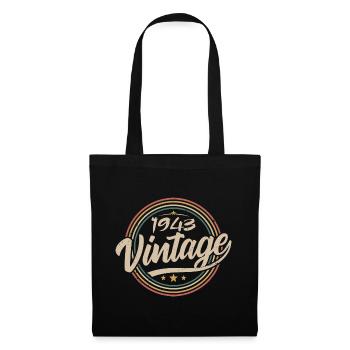 1943 Vintage 1943 Geburtstagsgeschenk - Retro Stil 1943 - Stoffbeutel - Schwarz - Vorne