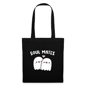 Cute Ghosts Soul Mates Pun - Tote Bag - black - Front