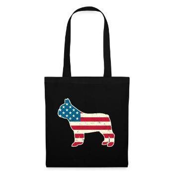 4 juillet Français Bulldog American Flag USA - Sac en tissu - noir - Devant