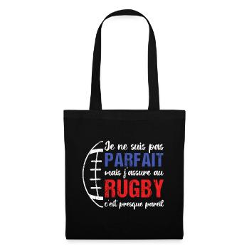 Je ne suis pas parfait mais j' assure au rugby - Sac en tissu - noir - Devant