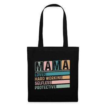 Mama Muttertag geliebt, selbstlos, beschützerin - Stoffbeutel - Schwarz - Vorne