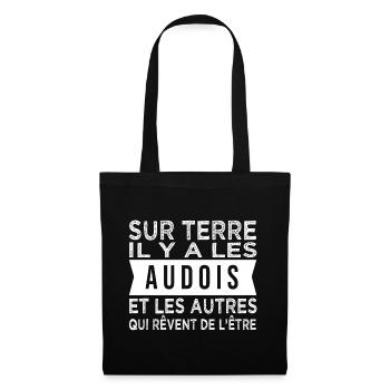 sur terre il y a les Audois Humour Aude - Sac en tissu - noir - Devant