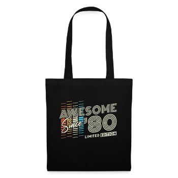 1980 ' s Né Vintage Cadeau d’anniversaire Rétro - Sac en tissu - noir - Devant