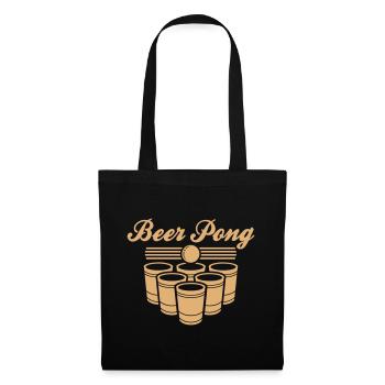 BEER PONG 6 CUP & DEIN TEXT - Stoffbeutel - Schwarz - Vorne
