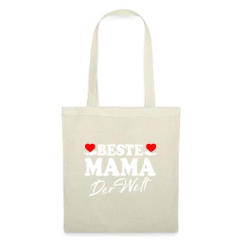 Beste Mama der Welt Muttertag Mama Mami supermama - Stoffbeutel - Natur - Vorne