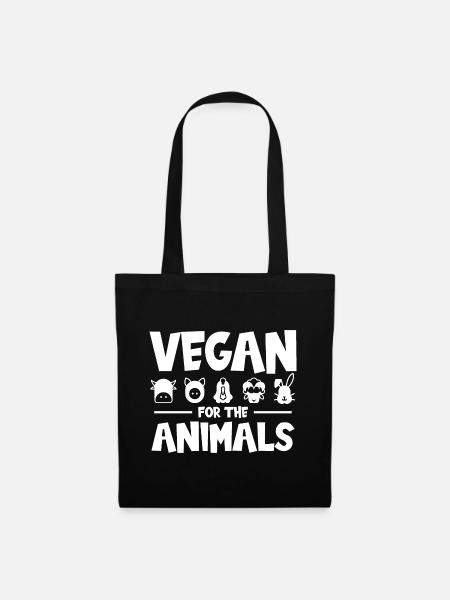 VEGAN FOR THE ANIMALS - Stoffbeutel - Schwarz