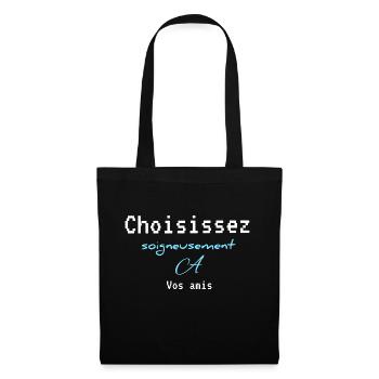 les vrais amis - Sac en tissu - noir - Devant