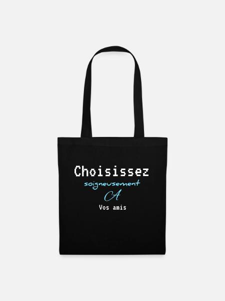 les vrais amis - Sac en tissu - noir