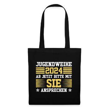 Jugendweihe 2024 Ab Jetzt Bitte Mit Sie Ansprechen - Stoffbeutel - Schwarz - Vorne