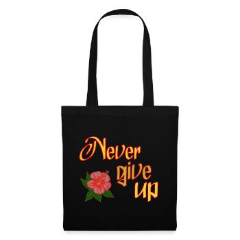 Never give up - Stoffbeutel - Schwarz - Vorne